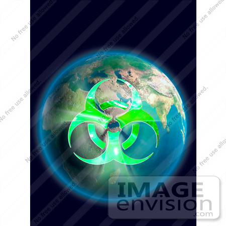 #31464 Conceptual Biohazard Symbol over Earth Globe by Oleksiy Maksymenko
