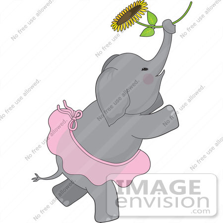 abstrakt discolor lærken Clip Art Graphic of a Ballerina Elephant In A Pink Tutu, Dancing With A  Sunflower | #33554 by Maria Bell | Royalty-Free Stock Cliparts