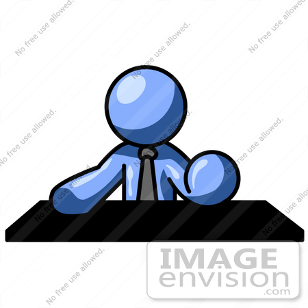 #34531 Clip Art Graphic of a Guy Character Wearing A Tie And Announcing News Events by Jester Arts