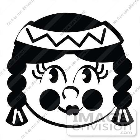 native americans clipart black and white