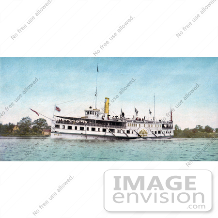 #40786 Stock Photo of The Steamship New York Transporting Passengers, Thousand Islands, NY by JVPD