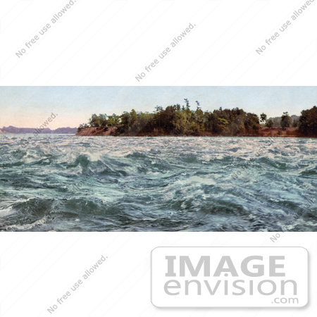 #40789 Stock Photo of Rough Waters At Split Rock Rapids On The Saint Lawrence River, Canada by JVPD