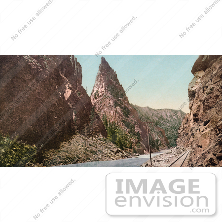 #40791 Stock Photo of a Railroad Along Gunnison River At Curecanti Needle In Black Canyon, Colorado by JVPD