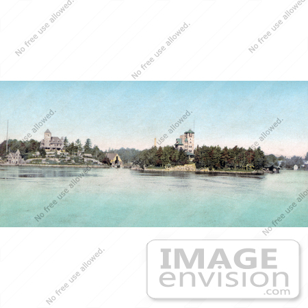 #40902 Stock Photo of a View Of Hopewell Hall And Castle Rest, Thousand Islands, New York by JVPD