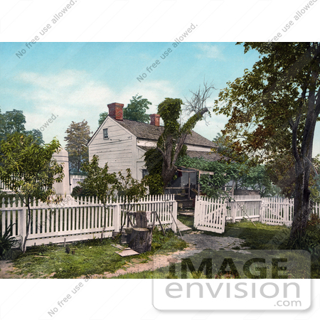 #40910 Stock Photo of a White Picket Fence Around General Meade’s Military Headquarters In Gettysburg, Pennsylvania by JVPD
