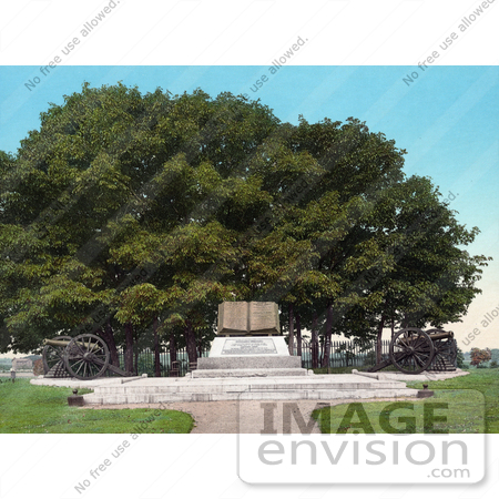 #40949 Stock Photo Of Cannon And The High Water Mark, Cemetery Ridge, Gettysburg, Pennsylvania by JVPD