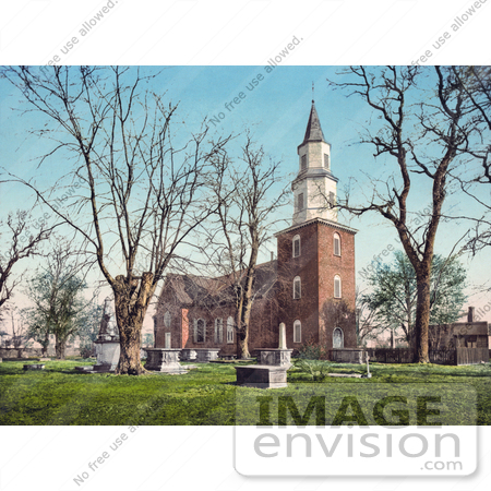 #41080 Stock Photo Of Graves And The Episcopal Bruton Parish Church In Williamsburg, Virginia by JVPD