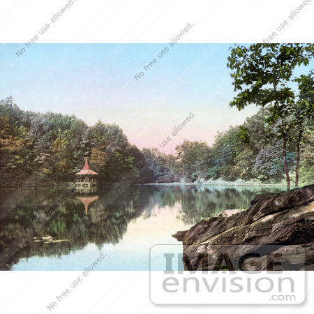 #41084 Stock Photo Of A Gazebo At The Lake Lenape, Delaware Water Gap In New Jersey by JVPD