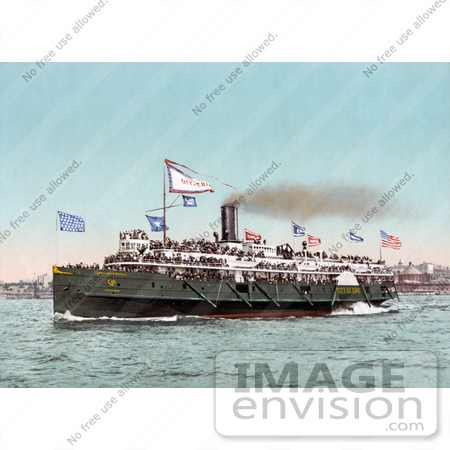 #41098 Stock Photo Of Steamer "City Of Erie" Of The Cleveland And Buffalo Line, Transporting Passengers by JVPD