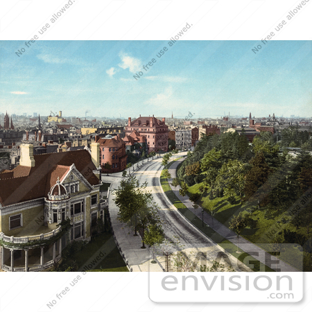 #41100 Stock Photo Of Homes On The Circle In Brooklyn, New York by JVPD