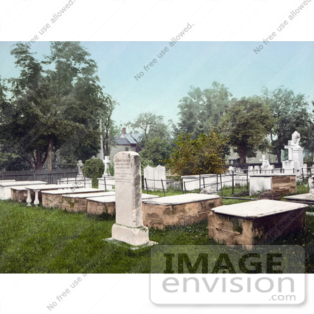#41111 Stock Photo Of The Burial Stone Of Aaron Burr In Presidents Row In The Old Princeton Cemetery, New Jersey by JVPD