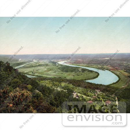 #41113 Stock Photo Of A View On Moccasin Bend From Lookout Mountain In Chattanooga, Tennessee by JVPD