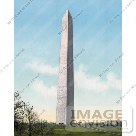 #41125 Stock Photo Of Pedestrians And A Horse Drawn Carriage At The Bottom Of The Washington Monument by JVPD