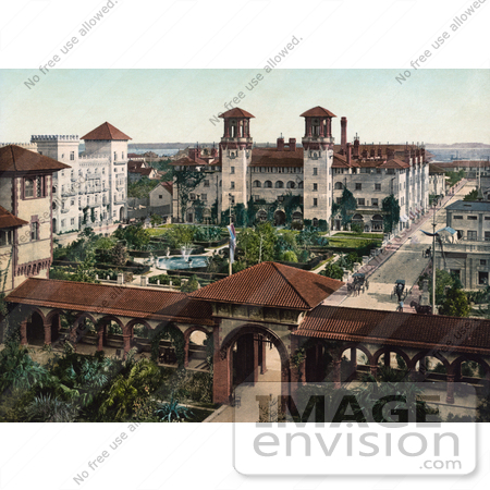 #41130 Stock Photo Of The Extravagant Grounds, Gates And Buildings Of The Alcazar Resort Hotel, Now Lightner Museum, In St. Augustine, Flrida by JVPD