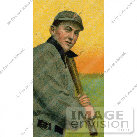 #41246 Stock Illustration of a Vintage Baseball Card Of Tyrus Raymond Cobb Of The Detroit Tigers, Up At Bat by JVPD