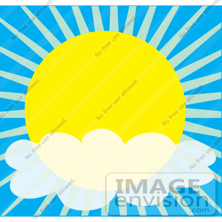 #42322 Clip Art Graphic of a Partly Cloudy Sunny Sky by Maria Bell