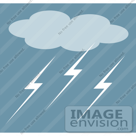 #42326 Clip Art Graphic of a Stormy Cloud With Lightning by Maria Bell