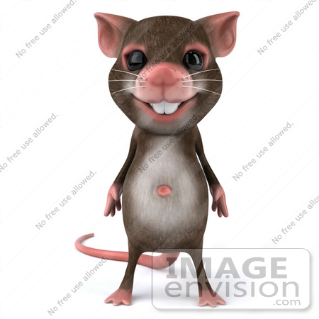 #43009 Royalty-Free (RF) Cartoon Clipart Illustration of a 3d Mouse Mascot Standing And Facing Front by Julos