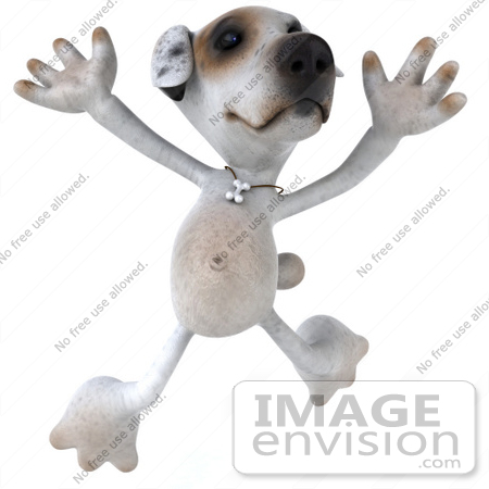 #43120 Royalty-Free (RF) Clipart Illustration of a 3d Jack Russell Terrier Dog Mascot Jumping by Julos