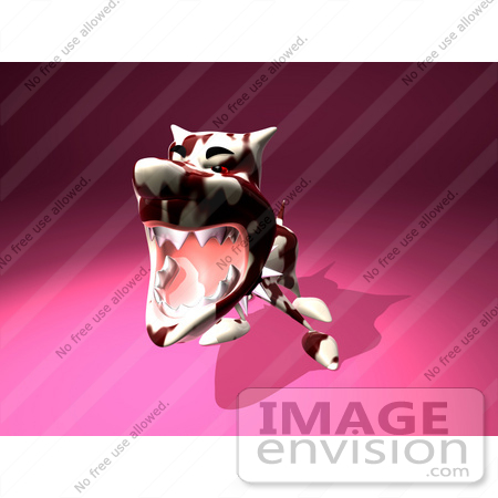 #43309 Royalty-Free (RF) Illustration of a Mean 3D Dog Wearing A Spiked Collar - Version 7 by Julos