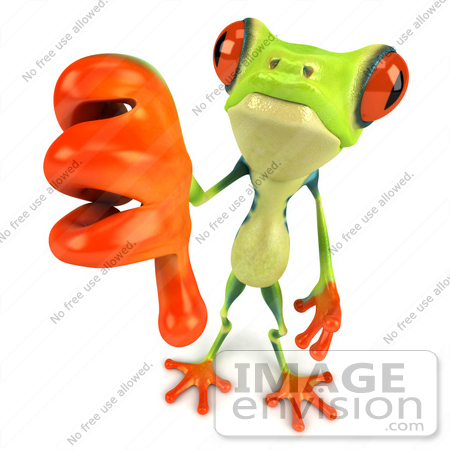 #43319 Royalty-Free (RF) Illustration of a Cute 3d Red Eye Tree Frog Giving The Thumbs Down by Julos
