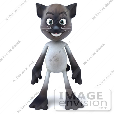#43357 Royalty-Free (RF) Clipart Illustration of a 3d Siamese Cat Mascot Standing And Facing Front by Julos