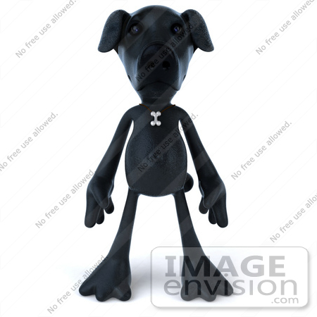 #43413 Royalty-Free (RF) Illustration of a 3d Black Lab Mascot Standing And Facing Front by Julos