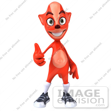 #43418 Royalty-Free (RF) Illustration of a 3d Red Fox Mascot Facing Front And Giving The Thumbs Up by Julos