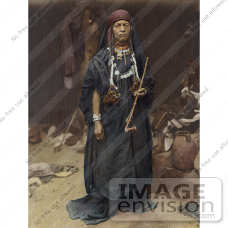 #43453 RF Stock Photo Of A Bedouin Woman Holding A Pipe by JVPD