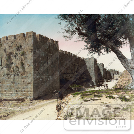 #43465 RF Stock Photo Of The Fortified City Walls Of Jerusalem, Israel by JVPD