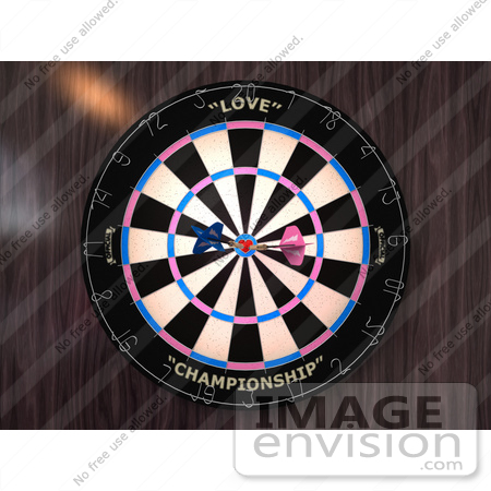 #43608 Royalty-Free (RF) Illustration of a Dartboard With Darts - Version 3 by Julos