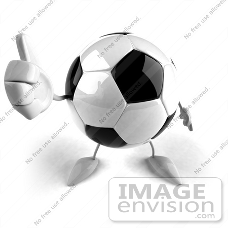 #43613 Royalty-Free (RF) Illustration of a 3d Soccer Ball Mascot With Arms And Legs, Giving The Thumbs Up - Version 2 by Julos