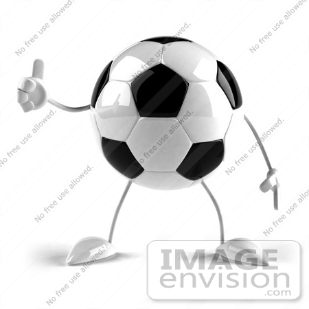 #43614 Royalty-Free (RF) Illustration of a 3d Soccer Ball Mascot With Arms And Legs, Giving The Thumbs Up - Version 1 by Julos