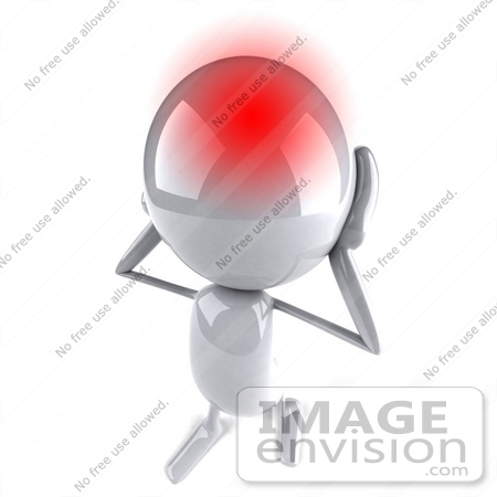 #44115 Royalty-Free (RF) Illustration of a 3d White Man Mascot With A Migraine by Julos