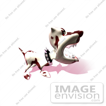 #44358 Royalty-Free (RF) Illustration of a Aggressive 3d Dog Wearing A Spiked Collar - Version 11 by Julos
