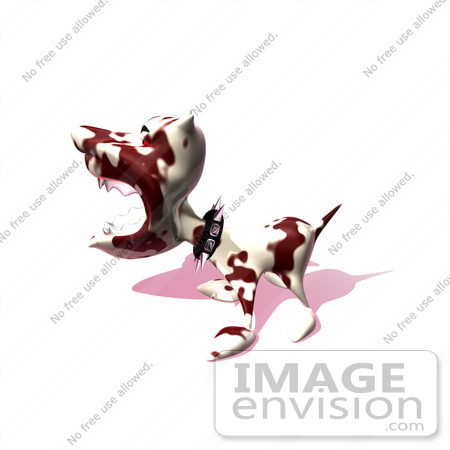 #44364 Royalty-Free (RF) Illustration of a Aggressive 3d Dog Wearing A Spiked Collar - Version 10 by Julos