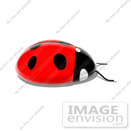 #44373 Royalty-Free (RF) Illustration of a 3d Shiny Ladybug - Pose 4 by Julos
