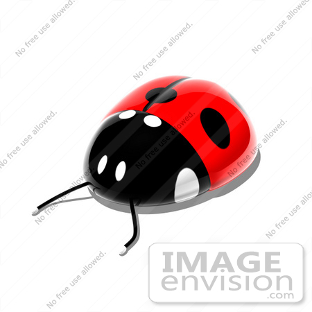 #44374 Royalty-Free (RF) Illustration of a 3d Shiny Ladybug - Pose 3 by Julos