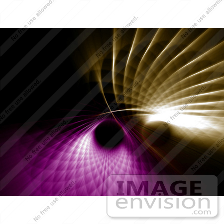 #44482 Royalty-Free (RF) Illustration of a Purple And Gold Grid Spiral Background - Version 2 by Julos
