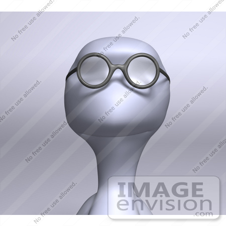 #44569 Royalty-Free (RF) Illustration of a 3d Human Like Character Wearing Glasses by Julos
