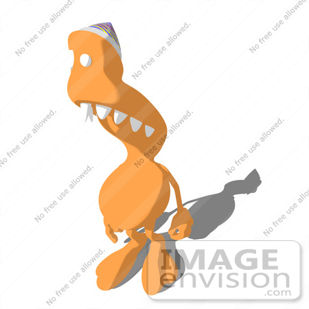 #45361 Royalty-Free (RF) Illustration Of An Orange Monster Mascot Sniffing by Julos