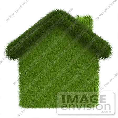 #46991 Royalty-Free (RF) Illustration Of A 3d Grass House - Version 1 by Julos