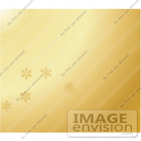 #48338 Clip Art Illustration Of A Golden Background With Faint Snowflakes by pushkin