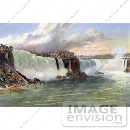 #48806 Royalty-Free Stock Illustration Of The Beach And Incline Railway At Niagara Falls by JVPD