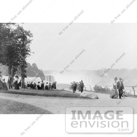 #48812 Royalty-Free Stock Photo Of People Strolling At Prospect Point Park, Niagara Falls by JVPD