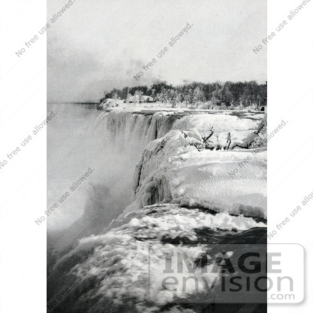 #48814 Royalty-Free Stock Photo Of Snow And Ice At The Top Of American Falls In Winter, Niagara Falls by JVPD