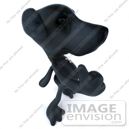 #49473 Royalty-Free (RF) Illustration Of A 3d Black Labrador Mascot Giving The Thumbs Up - Pose 4 by Julos