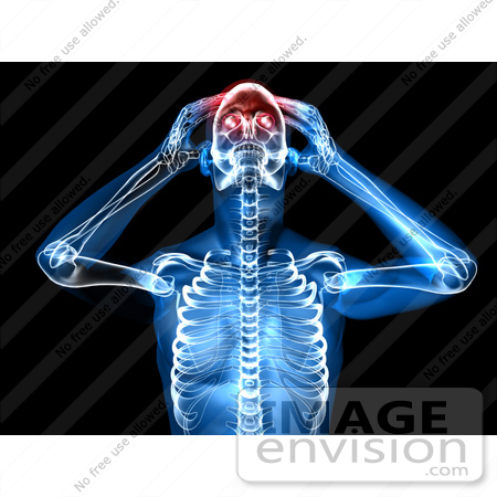 #49946 Royalty-Free (RF) Illustration Of A 3d Clear Human Being Character With A Migraine - Version 3 by Julos