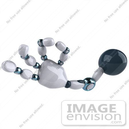 #50678 Royalty-Free (RF) Illustration Of A 3d Futuristic Robot Hand Gesturing A OK by Julos