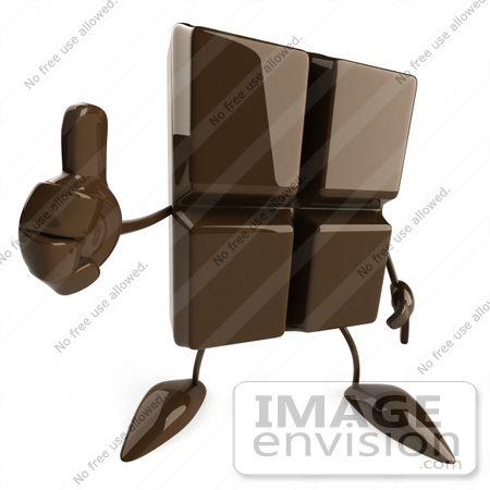 #50712 Royalty-Free (RF) Illustration Of A 3d Milk Chocolate Bar Mascot Giving The Thumbs Up by Julos